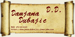Damjana Dubajić vizit kartica